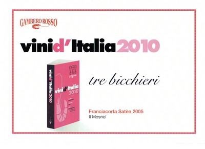 Franciacorta Satèn 2005: Tre Bicchieri della Guida Vini d’Italia 2010 del Gambero Rosso