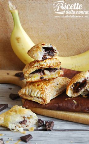 Fagottini con banana e cioccolato