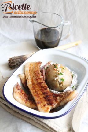 Pancetta al balsamico con patate in giacchetta