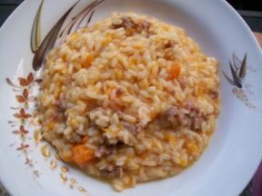 Risotto zucca e salsiccia