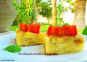 Tortilla al forno con patate e cipolle
