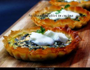 Sformati di foglie di rapa rossa e mozzarella di bufala