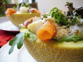 Ricetta: Insalata con cuori di palma e melone