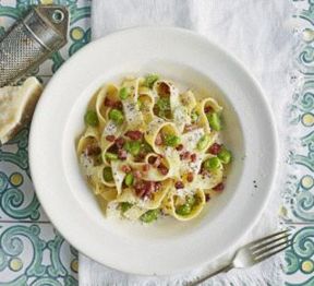 Ricetta: Pappardelle con fave e pancetta