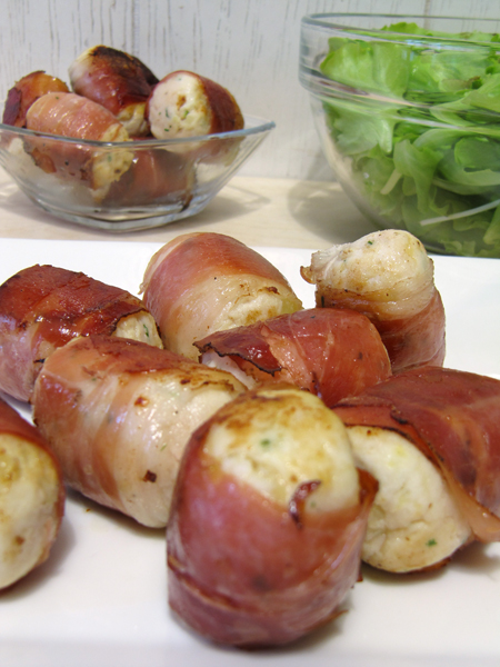 Polpette di pollo tutte avvolte nello speck