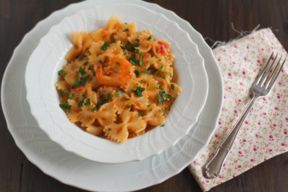 Farfalle con crema di gamberi