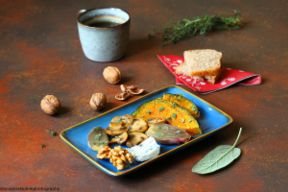 Brunch: zucca al forno, scalogni caramellati e....