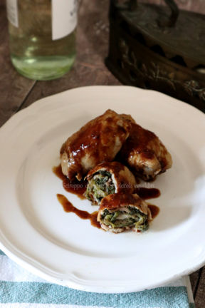 Involtini di lonza di maiale con scarola