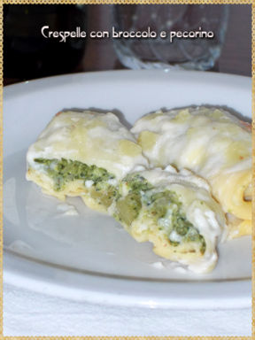 Crespelle con broccolo e pecorino