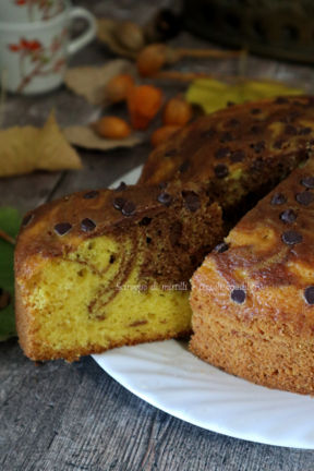 Torta di zucca, cacao e gocce di cioccolato