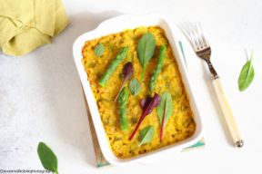 Tortino di riso integrale con mozzarella e asparagi