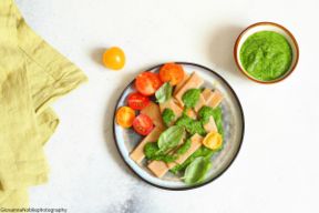 Pizzoccheri con pesto di rucola e parmigiano
