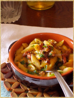 Mezze penne con la zucca e luganega