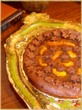 Crostata all’olio e cacao con confetture di albicocche  e albicocche caramellate