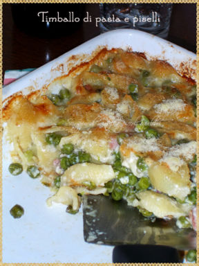 Timballo di pasta e piselli