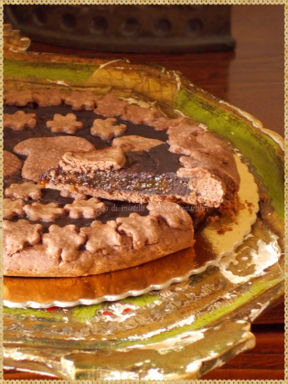 Crostata all’olio e cacao con cioccolato e composta di zucca