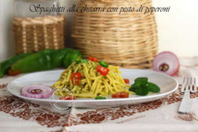 SPAGHETTI ALLA CHITARRA CON PESTO DI PEPERONI