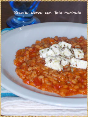 Risotto d'orzo con Feta marinata