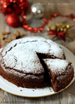 Torta con farina di castagne, cioccolato e cannella