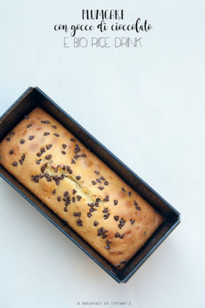 Plumcake con gocce di cioccolato e bio rice drink