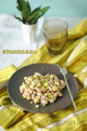 Insalata Tiepida di Fagioli Cannellini, Mela e Cavolo #SeminiAmo - Warm Salad with Beans, Apple and Cabbage - Salade Tiède aux Haricots, Pomme et Chou