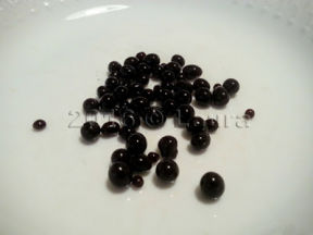 Torta con perle di agar agar e alchechengi