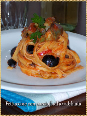 Fettuccine con carciofi all'arrabbiata