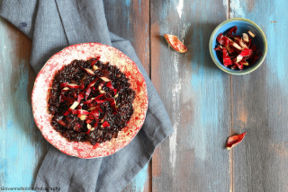 Riso venere con radicchio ed emmental