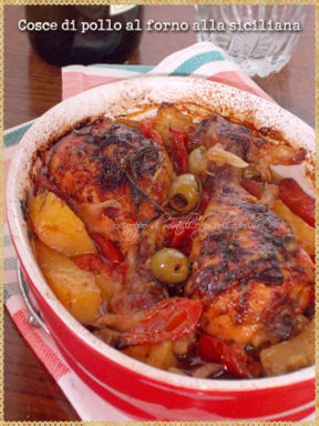 Cosce di pollo al forno alla siciliana