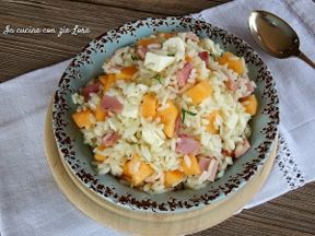 Insalata di riso prosciutto e melone