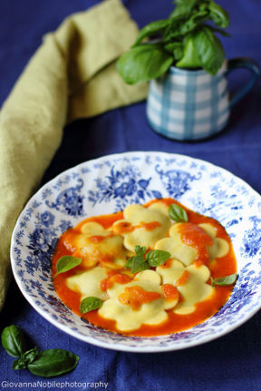 Ravioli farciti con ricotta di capra e melanzane