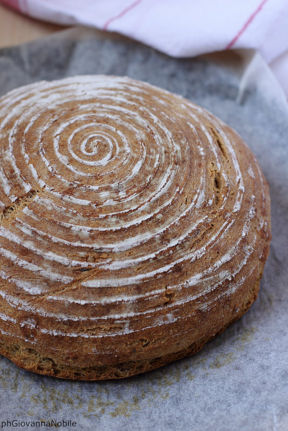 Pane semi integrale di kamut con le nocciole