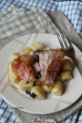 Gnocchi di ricotta con Lardomagro Lenti, radicchio e gorgonzola