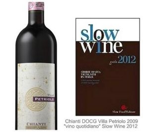 Il Chianti DOCG Villa Petriolo annata 2009 segnalato "vino quotidiano" dalla Guida Slow Wine 2012