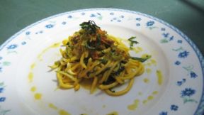Bucatini alla carbonara con zucchine