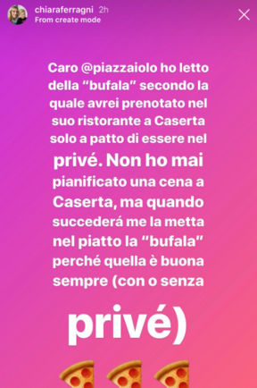 Chiara Ferragni non ha mai chiamato la pizzeria di Caserta: la smentita e lo sfottò dei Ferragnez