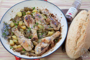Pollo con carciofi e patate
