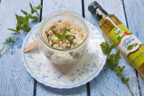 Riso alla menta in vasocottura al microonde