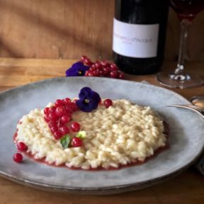 Risotto alla Robiola di Roccaverano e Brachetto d’Acqui DOCG